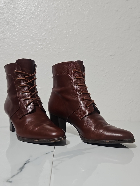 Bally Shoes - BALLY Italian Leather Vintage Lace Up Granny Boots Size 38.5 (US 8)